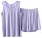 Ensemble de pyjama d'été en coton pour femme, short élastique à jambes larges et gilet doux sans manches, vêtements de nuit pour la maison et les voyages, b, 4XL