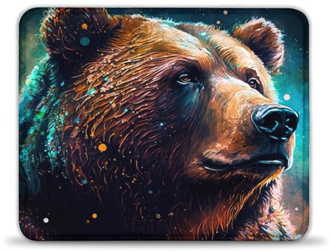 LLONGKT Tappetino per mouse, colorato, motivo orso marrone, per gaming, sensori di gioco, basso attrito superficiale, antiscivolo, accessori per Mac e PC, 25 x 30 cm