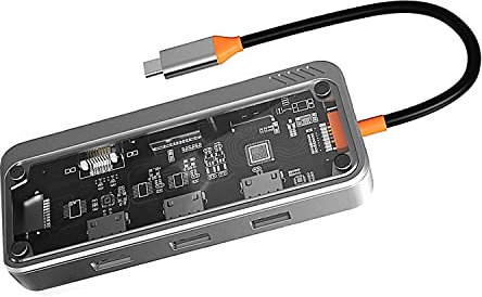 Lioggyet Adattatore Hub USB C 10 nel 1, Docking Station per Laptop USB C per Doppio Monitor, Porte USB 3.0 2.0, Ricarica PD da 100 W, RJ45, Audio