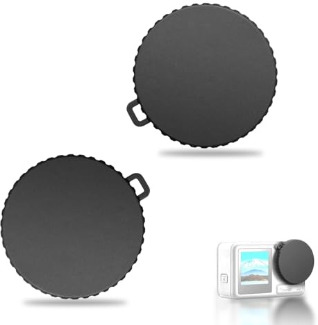 Iruihoo 2 Stück Objektivdeckel für DJI Osmo Action 5 Pro/4/3, Schwarzer Objektivschutz Flexibler Objektivdeckel Schutzzubehör Kompatibel mit DJI Action, Verhindert Kratzer und Staub