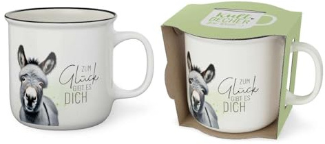 Kult-Becher Kaffeetasse Kaffee Tasse 0,25l Geschenk Thema: Tierische Freunde (Esel - 9048041)