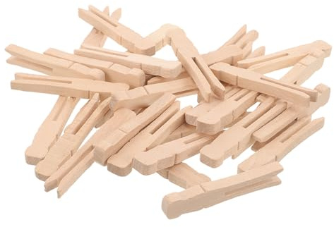 TOGEVAL Clip in Legno Naturale 30 Pezzi, Mollette per Bucato con Presa Sicura e Alta Resistenza, per Decorazioni e Uso Domestico