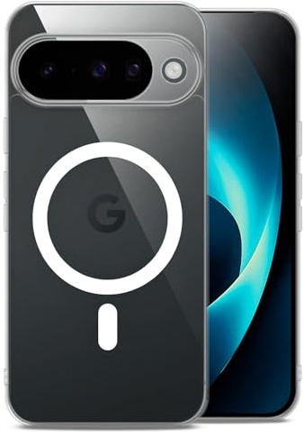 ONEFLOW Nova Case für Google Pixel 10 Hülle mit Kameraschutz Transparent, kompatibel mit MagSafe, Handyhülle Durchsichtig Back Cover, Magnetring für induktives Laden