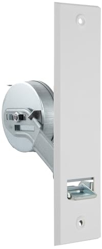 INOVATEC Rollladen Einlass Gurtwickler inkl. Abdeckplatte Lochabstand 186mm | Neutrales Design | Sofort Betriebsbereit | Verstellbare Gurttrommel | Befestigungshaken | bis zu 6m Gurtbandaufnahme