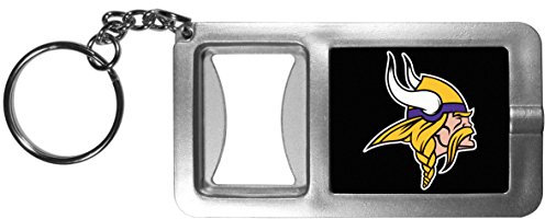 Siskiyou NFL Sports Fan Shop Minnesota Vikings Flashlight Key Chain with Bottle Opener One Size Black