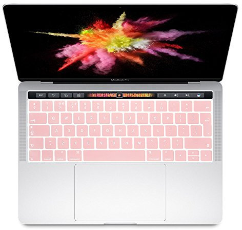 Se7enline Compatible with MacBook Pro 13/15 inch Retina Display With Touch Bar Version 2016/2017/2018/2019/2020 A1706/A1989/A2159/A1707/A1990 UK/EU Layout Keyboard Cover, Baby Pink/Rose Quartz