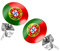 Piersando Ohrstecker Ohrringe Fahne Länderflagge Fanartikel Land Flagge Schmuck Fussball EM WM Eishockey Handball Basketball Frauen Männer 2024 Portugal