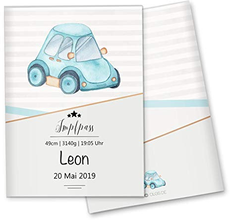 OLGS Impfpass Hülle Transport Auto - Schutzhülle 9,3 x 13 cm, Individualisierbar