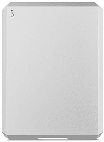 LaCie STHG4000400 Mobile Drive Hard Disk Esterno Portatile, 4 TB, USB-C, USB 3.0 Thunderbolt 3, Moon Silver (Ricondizionato)