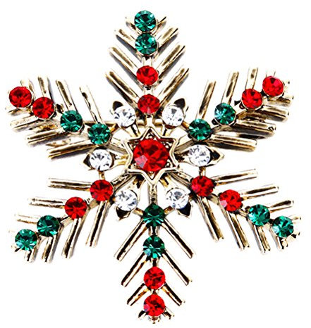 TENDYCOCO Feiertag Weihnachten Weihnachten Schneeflocke Brosche Pin Schmuck für Weihnachtsfeier Kleid Dekorationen