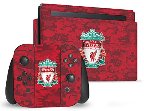 Head Case Designs Officially Licensed Liverpool Football Club Crest Red Camouflage Art Vinyl Sticker Gaming Skin Decal Cover Compatible With Nintendo Switch Console & Dock & Joy-Con Controller Bundle