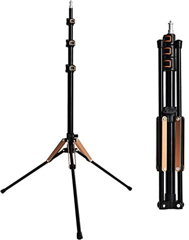 FOSOTO Lampenstativ 192cm faltbar Lichtständer Lichtstativ aus Aluminium Kompaktes Leichtes Lichtstativ Traglast 4kg für Fotostudio Beleuchtung Blitzlicht Fotografie mit Tasche