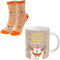 GRUSS & CO Geschenkset Lustig, lustig | Set enthält 1 Tasse und 1 Paar Damensocken in Größe 36-40, Geschenkbox | Geschenk für Sie, Weihnachten, Nikolaus | 49942