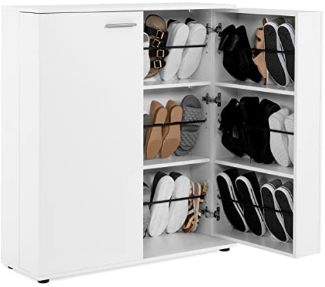 DEINE TANTE EMMA 003387 Schuhschrank SATOS für bis zu 24 Paar Schuhe in Weiß ca. 100 x 110 x 33,8 cm
