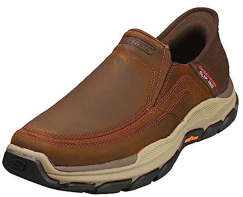 Skechers Hommes USA Hommes Respecté - Elgin 204810 Chaussures, Marron foncé, 40 EU
