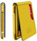 MURADIN Portefeuille Tactique Pliable en métal pour Homme - Blocage RFID - en Aluminium - Cadeau pour Homme - Fibre de Carbone - Jaune