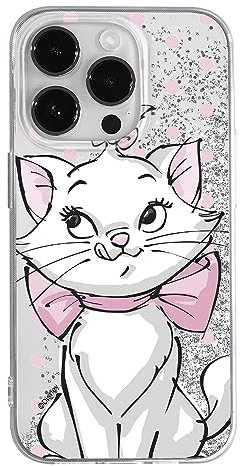 ERT GROUP custodia per cellulare per Apple Iphone 14 PRO originale e con licenza ufficiale Disney, modello Marie 002 adattato in modo ottimale alla forma dello smartphone, con effetto glitter overflow