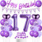 Palloncini compleanno 17 Anni ragazza viola, decorazione 17 Anni compleanno ragazza, palloncini 17 Anni compleanno viola, decorazione compleanno 17 Anni viola, palloncini 17 anni viola ragazza