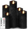 AiiBowy Led Kerzen [5er Set ] Flammenlose Kerze Batteriekerzen, 24 Stunden Timer Funktion mit Fernbedienung, Tanzende Flamme, LED Stabkerzen Home Deko, Weihnachten, Geburtstag, Party (Schwarz)