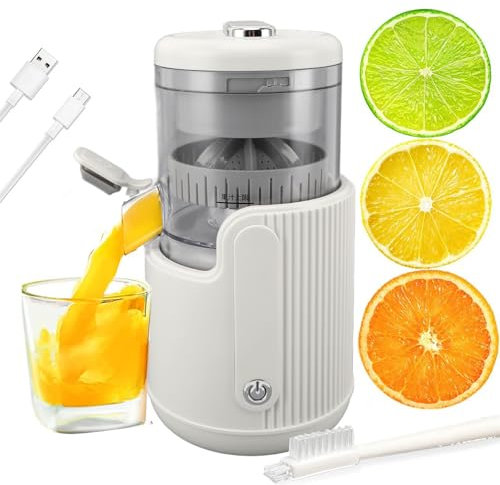Electric Citrus Juicer Leakproof, USB Rechargeable 360 Degree Motor Juice Squeezer, 500ML Mini Portable Juicer Machine Squeezer for Orange Lemon Lime Grapefruit