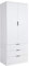 Home Source 2 Door 3 Drawer Wardrobe with Clothes Hanging Rail Storage Shelf Bedroom Organiser, White