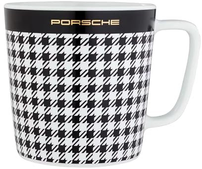 Porsche Sammeltasse Nr. 7 Kultige Pepita Optik Kaffeebecher schwarz