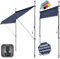 DELUKE® Klemmmarkise 300cm breit - mit Handkurbel | Balkonmarkise ohne Bohren, Sonnenschutz UV-beständig, Sonnenmarkise höhenverstellbar, Markise mit Gestell | 300x120x200-300cm Blau