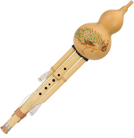 CHAASDEOM Holzwerkzeuge Nationalinstrumente Hulusi-Flöte, professionelles Spiel, Hulusi-Flöte, natürliches Kürbis-Musikinstrument for Erwachsene und Anfänger, Kürbisflöte(D Key)