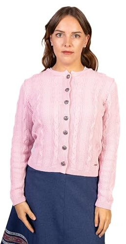 Trachtl Marie Jacke - Trachtenjacke Strickjacke Damen in 3 Farben (ORIGINAL TRACHTL) gr. 34-44 (Rosa, 44)