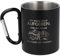 Spruchreif | Edelstahltasse mit Karabinerhaken Henkel mit Gravur Ich werde nicht aufgeben in Schwarz Matt | Geschenk Wandern | Lustige Wander Geschenke