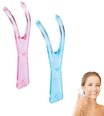 Porte Fil Dentaire,2 Pièces Porte-Fil Dentaire Réutilisable,Porte Flosser Dentaire,Floss Pick Produits,Support de Remplacement de Porte-Fil Dentaire,Nettoie Efficacement les Espaces Entre les Dents