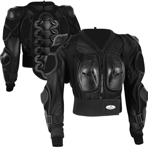 Dimex Ladies Motorcycle Body Armour Jacket – CE Approved Motocross Motorbike Spine & Chest Protector (Black, Large)