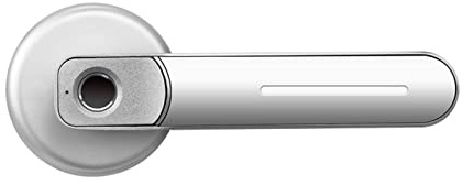 Serratura Smart, Maniglia for serratura a impronta digitale USB ricaricabile antifurto Ingresso di sicurezza senza chiave biometrico elettrico intelligente con 2 chiavi Smart Home(Silver)