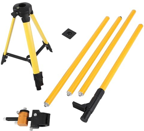 Garvee Trépied professionnel pour niveau laser – Barre horizontale et mât télescopique 3,7 m, hauteur réglable 19-33'', adaptateurs 1/4-20 & 5/8-11, aluminium robuste, pieds antidérapants – Montage