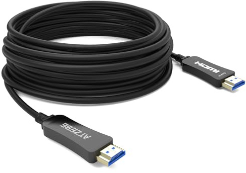 ATZEBE Fiber Optic HDMI Cable 328ft, Supports 4K@60Hz, 4:4:4/4:2:2/4:2:0, HDR, Dolby Vision, HDCP2.2, ARC, 3D, High Speed 18Gbps, Slim and Flexible