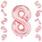Gremode Rose Gold 8 Balloons,40 Inch Birthday Foil Balloon Party Decorations Supplies Helium Mylar Digital Balloons (Rose Gold Number 8)