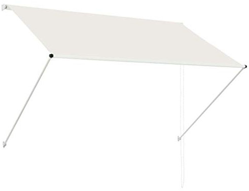 Tidyard Einziehbare Markise Sonnenmarkise Balkonmarkise Handbetrieben Sonnenschutz Stoffgewicht 180 g/m² 200 x 150 cm Cremeweiß