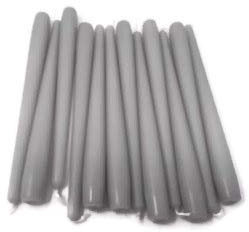 Wenzel Kerzen, 23 mm x 250 mm, spitz zulaufend, Bistro-Stil, Grau, 12 Stück, unscented, Dekoration, Kerze