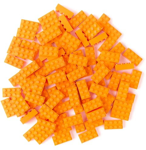 Strictly Briks Classic Briks - Bausteine-Set für kreatives Spielen - 100% kompatibel mit Allen führenden Bausteinmarken - 2 x 4 Noppen - Orange - 96-teiliges Set