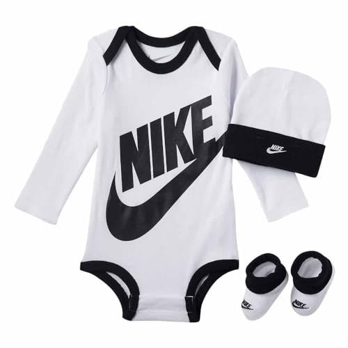 Nike Baby Bodysuit, Hat and Booties Set Size 6-12M (White)