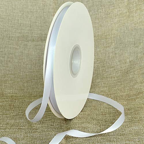 TONIFUL Satinband weiß 10mm, 91 Meters Dekoration Geschenkband Fein Schleifenband, Stoffband für Hochzeit, Taufe und Geburtstag Geschenke Der Valentinstag Verpackung von Geschenken