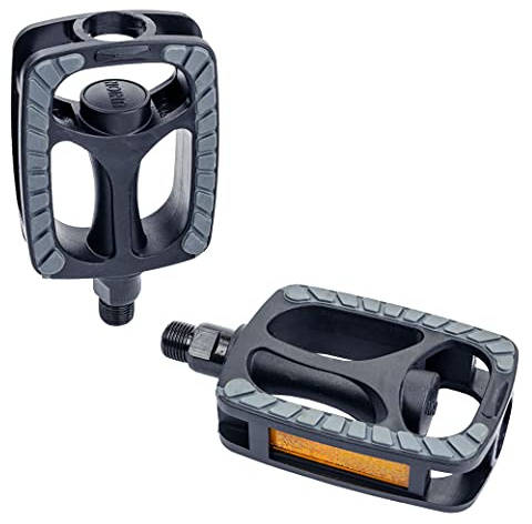 XLC Universal Pedal Kunststoff, schwarz, 9/16,Reflektor