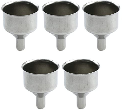 T Tulead Small Funnels Stainless Steel Funnels Flask Funnels 50mm Height, Pack of 5 for Mini Bottles, Spices, Flask
