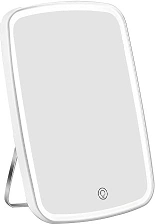 Melko Kosmetikspiegel 7-Fach Schminkspiegel LED Makeup Spiegel 23,8 x 16,8 x 2,5 cm Rasierspiegel Vergrößerungsspiegel - dimmbar, Touchschalter, USB Aufladen