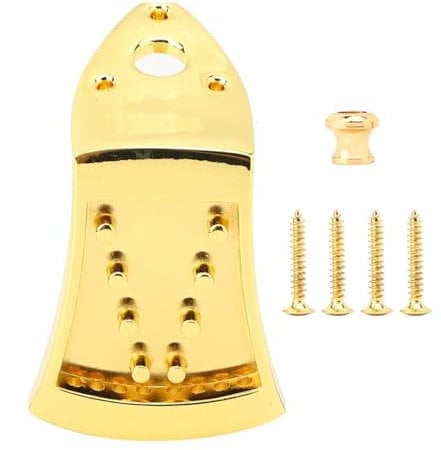 Mandolin Tailpiece with Screws, Golden 8-String Triangular Mandolin Tailpiece Mandolin Electroplated Guitar Tailpiece Musical Instrument Accessories for Electric Guitar 8 String Mandolin