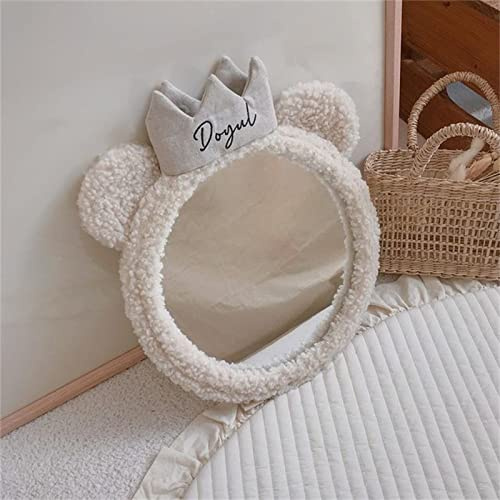 TROYSINC Acryl Kinderspiegel, Bär Mit Krone, Kreativ Kinderzimmer Dekoration, Fotografie Requisiten Home Decor (Durchmesser 26 cm)
