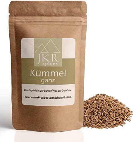 JKR Spices Kümmel ganz - Kümmel ganze Körner - Kümmel Saat Samen - vegan - natürliches Gewürz mit 100% natürlichen Zutaten | Ideal für Tee & Kochen (1000 GR)