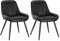 WOLTU Esszimmerstühle 2er Set, Polsterstuhl Kunstleder, Küchenstuhl gepolstert, Akzentstuhl für Wohnzimmer Schlafzimmer Küche, ergonomischer Stuhl mit Rückenlehne, Schwarz, BH332sz-2