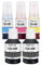 Molabel Lot de 4 Bouteilles d’Encre Compatibles GI-490 / GI-590 (2 Noirs, 1 Cyan, 1 Magenta, 1 Jaune) – pour Canon PIXMA G4511, G3501, G2501, G1501, G1400, G1500, G2500, G3500, G4500