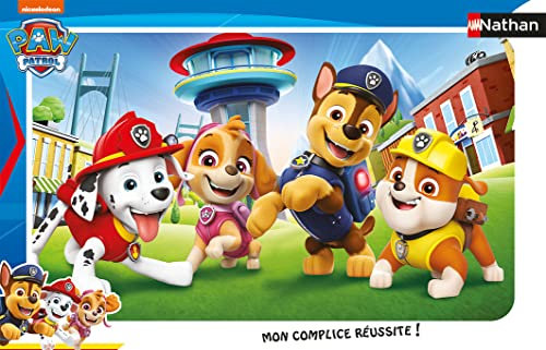 Nathan Kinderpuzzle, Rahmen 15 Teile, Paw Patrol-Welpen, Mädchen oder Jungen ab 3 Jahren, hochwertiges Puzzle, Dicker und widerstandsfähiger Karton, Action & Abenteuer, 86184